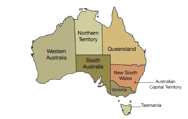 Australia Territories Map